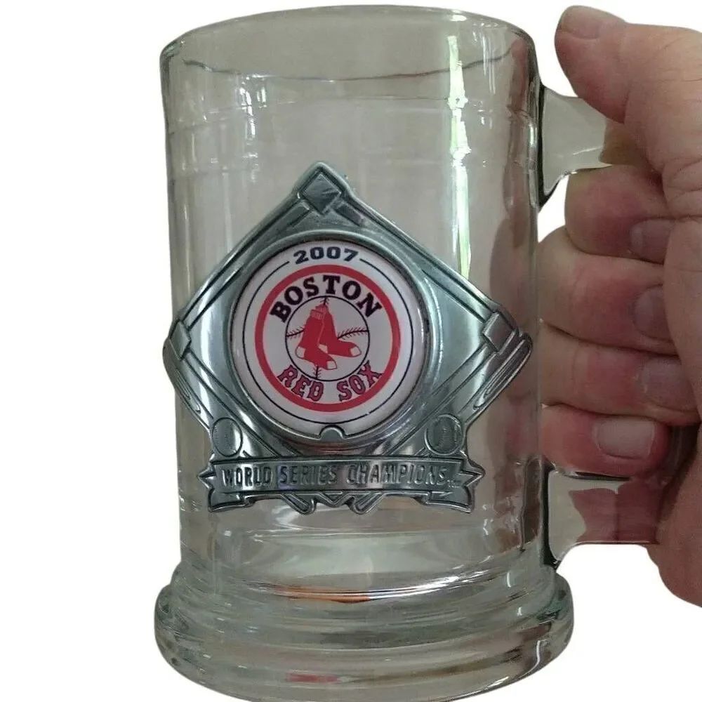 2007 MLB Boston Red Sox World Series 16oz Glass Beer Mug NWT - Picture 7 of 11
